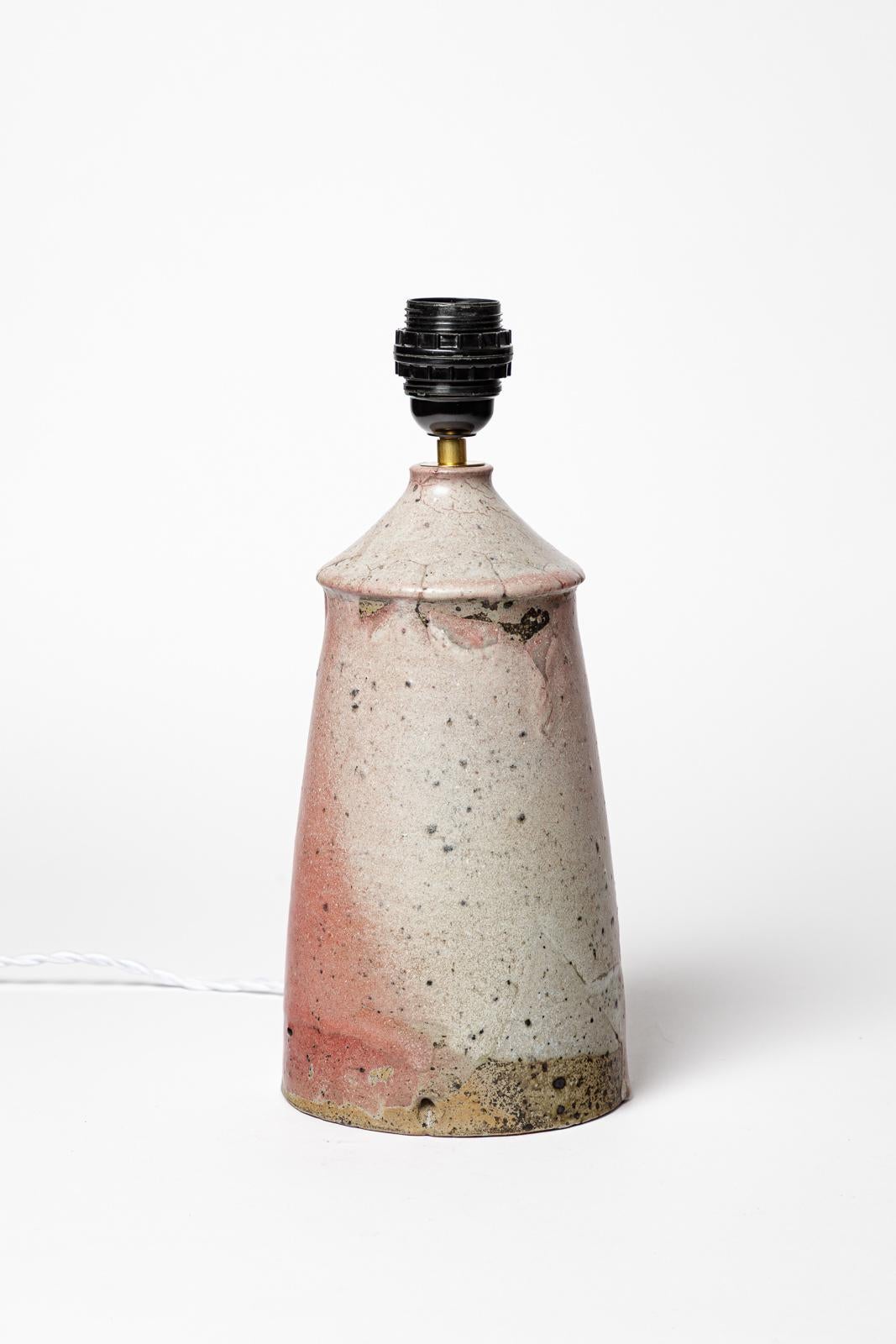 Lampe de table en céramique grise et rose en grès La Borne Design/One 20e siècle en vente 3
