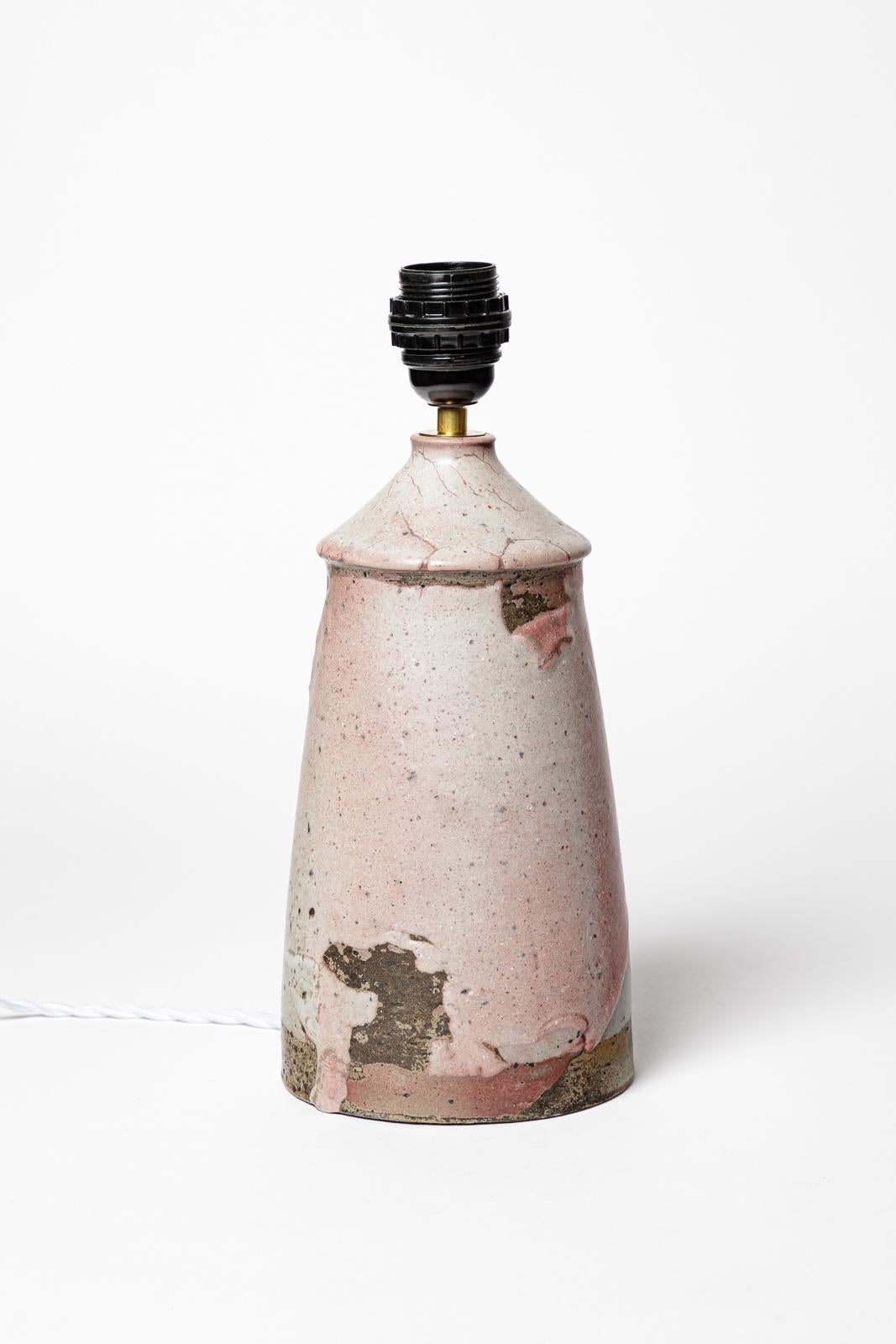 Lampe de table en céramique grise et rose en grès La Borne Design/One 20e siècle en vente 2