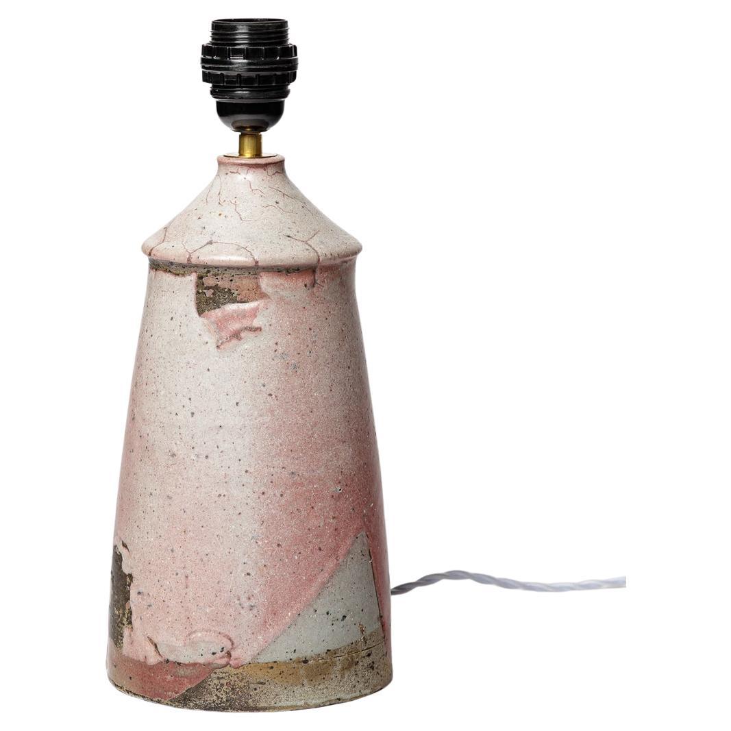 Lampe de table en céramique grise et rose en grès La Borne Design/One 20e siècle en vente