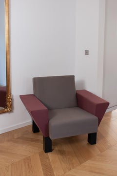 Westside Armchair by Ettore Sottsass for Knoll set of two 1980s Grey and Purple