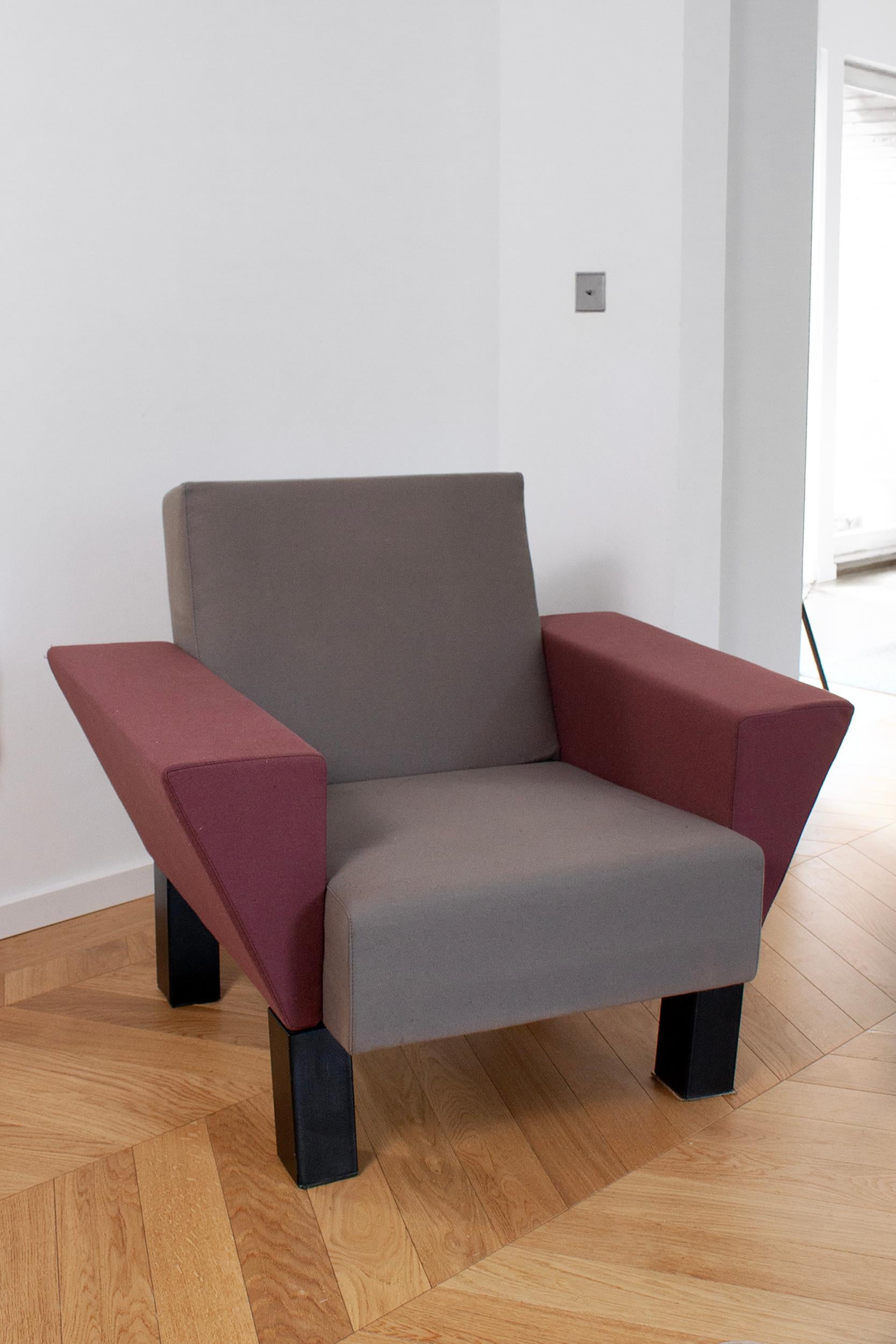 Sillón Westside Collections Gris y Violeta 1983 de Ettore Sottsass para Knoll Posmoderno en venta