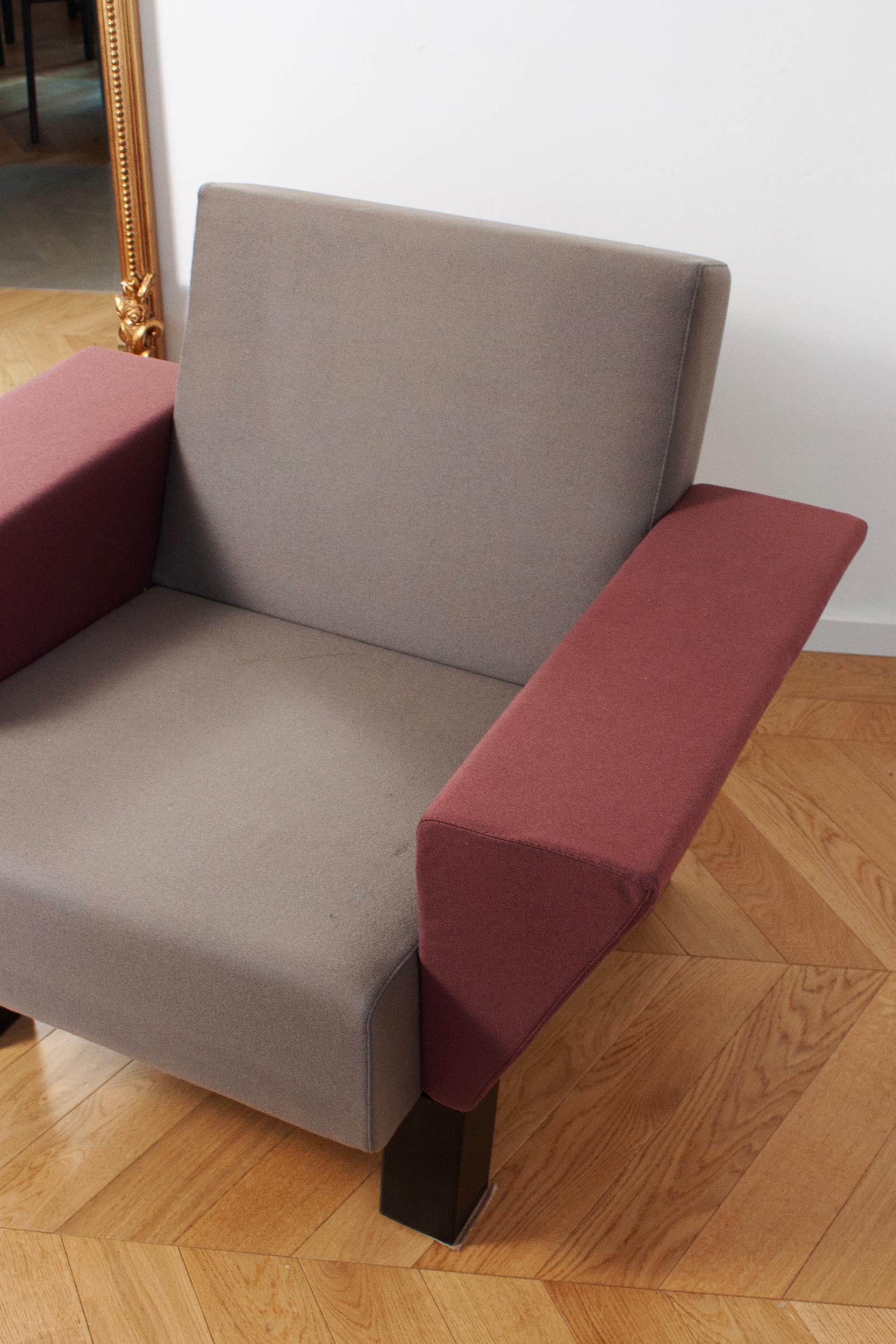 Sillón Westside Collections Gris y Violeta 1983 de Ettore Sottsass para Knoll Hecho a máquina en venta