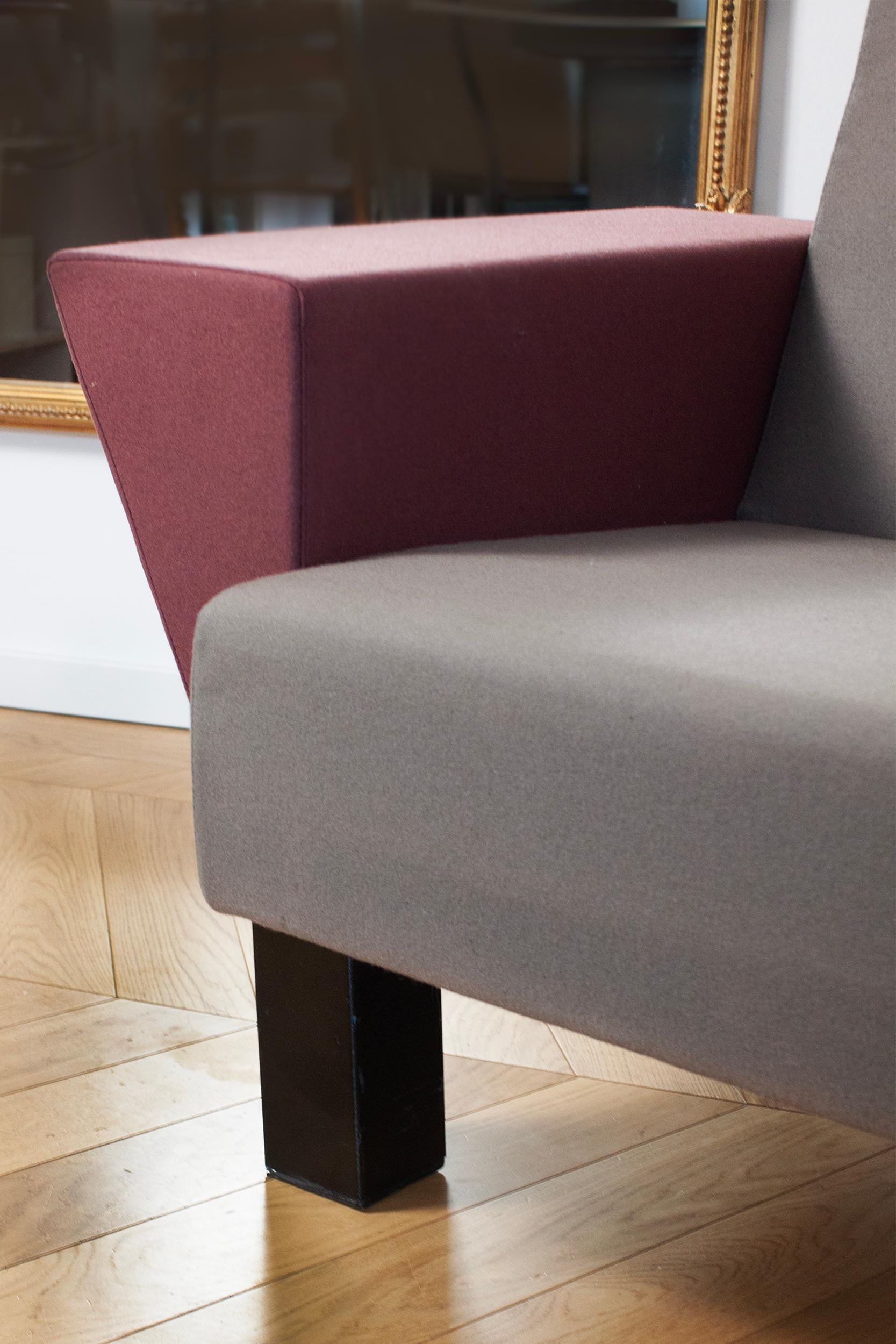 Sillón Westside Collections Gris y Violeta 1983 de Ettore Sottsass para Knoll en Bueno estado para la venta en Rümmingen, BW