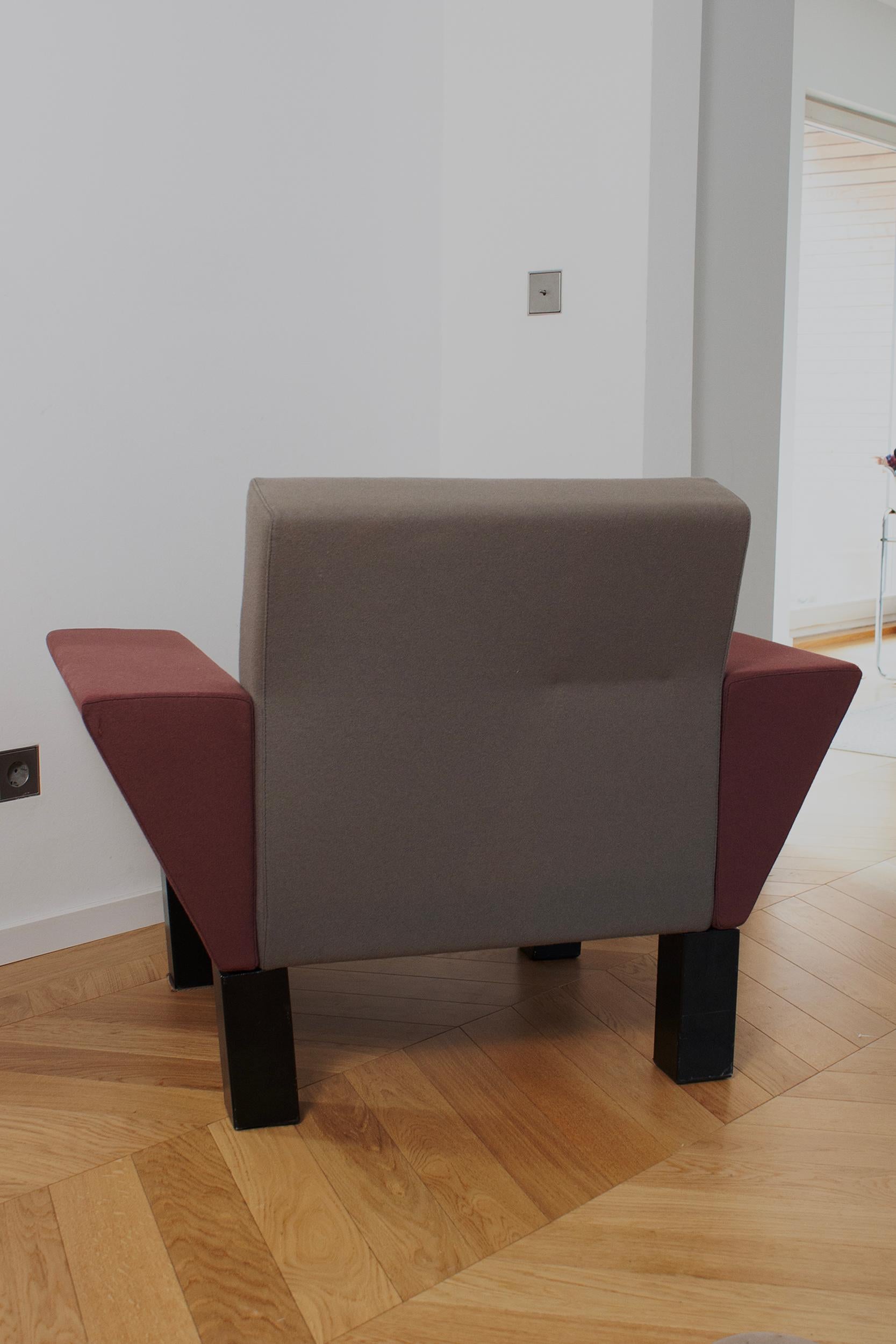 Sillón Westside Collections Gris y Violeta 1983 de Ettore Sottsass para Knoll siglo XX en venta