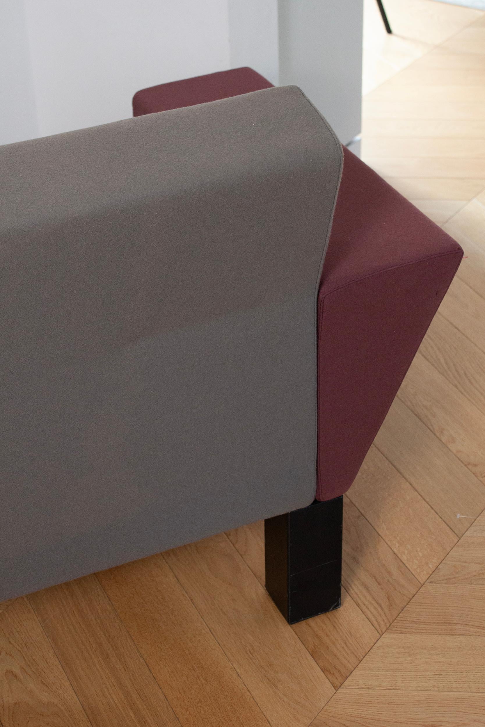 Sillón Westside Collections Gris y Violeta 1983 de Ettore Sottsass para Knoll Metal en venta