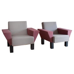 set of two 1980s Grey and Purple Westside Armchair by Ettore Sottsass for Knoll