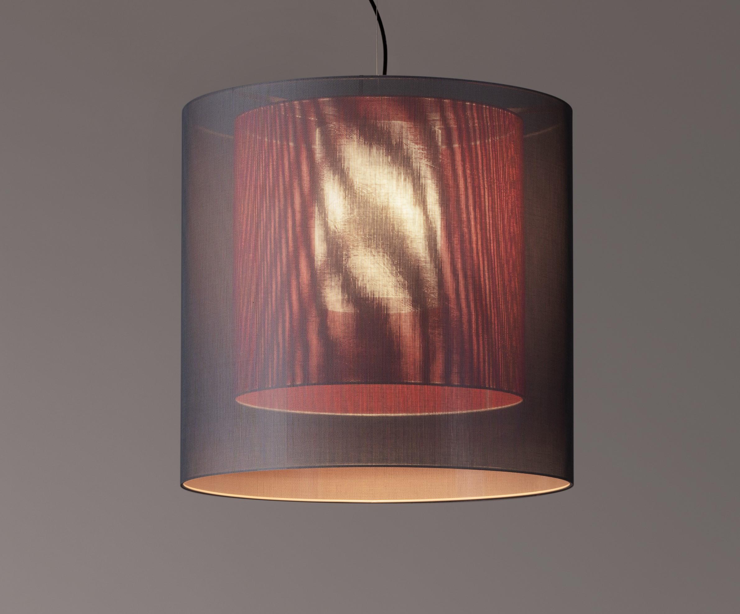 Modern Grey and Red Moaré LM Pendant Lamp by Antoni Arola For Sale