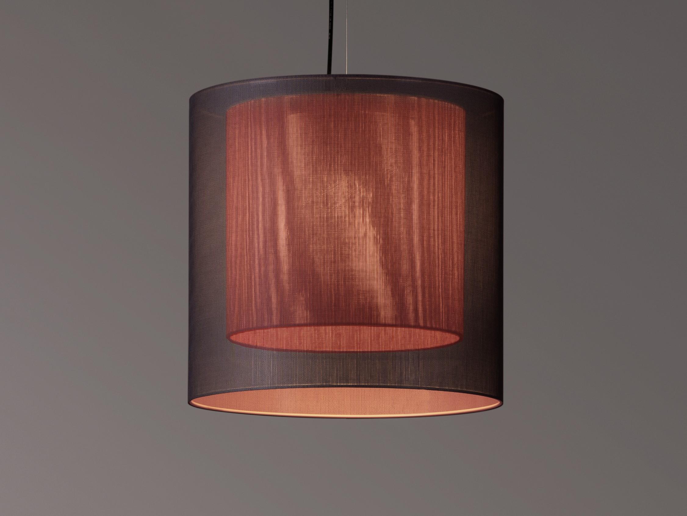 Modern Grey and Red Moaré MS Pendant Lamp by Antoni Arola For Sale