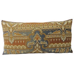 Grey and Rust Arts & Crafts Long Bolster Decorative Pillow