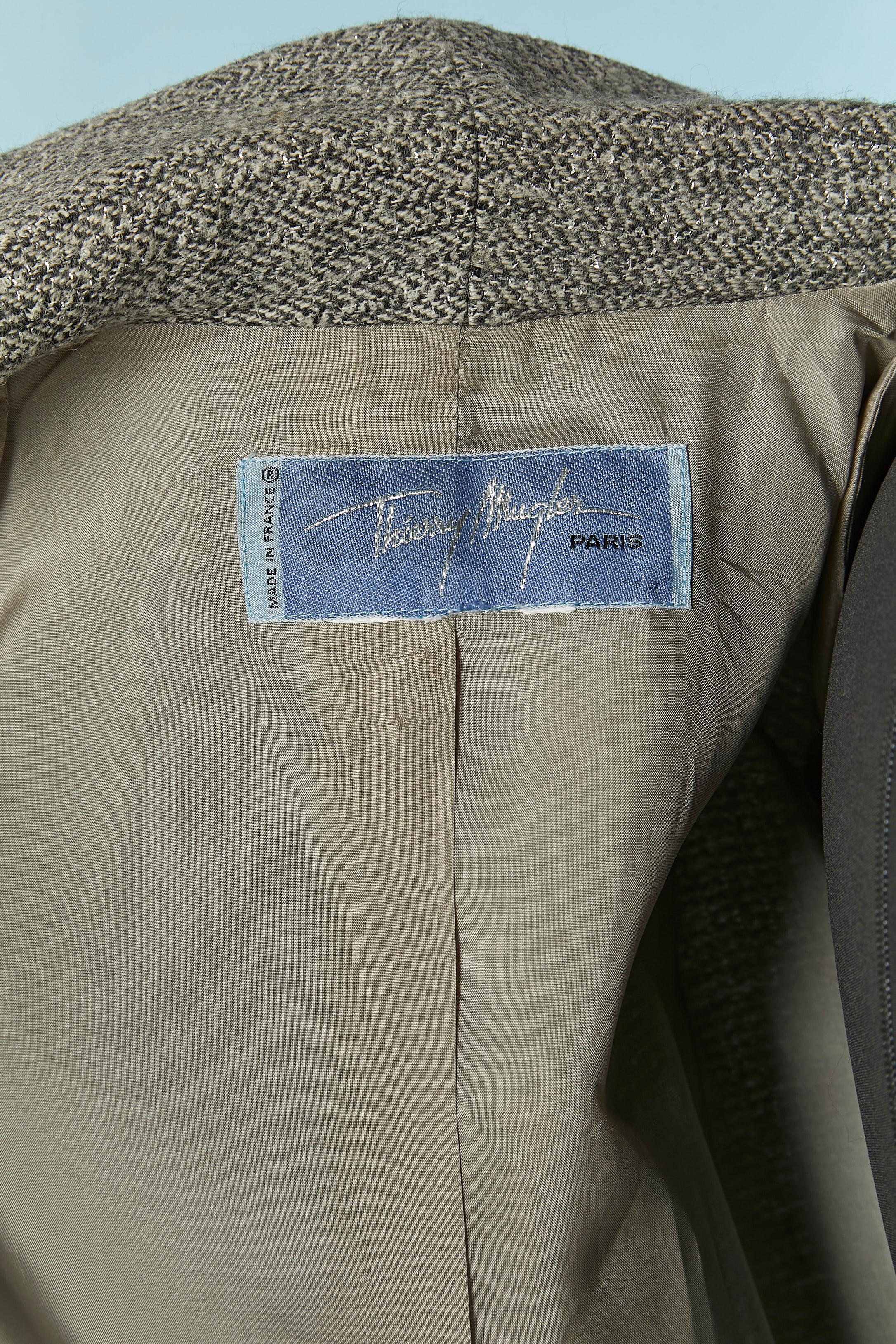 Grey and silver Tweed lurex jacket with chain and star THIERRY MUGLER For Sale 3