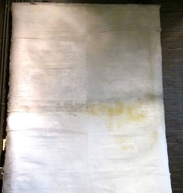 Grey and White Extra Large Painting by Belgian Artist Diane Petry, Contemporary In Excellent Condition In New York, NY