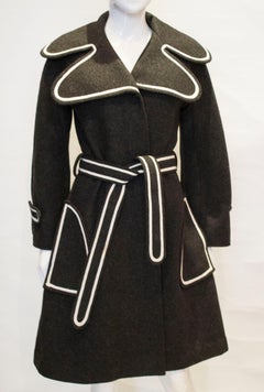Grey and White Vintage Coat from the French Room at Selfridges