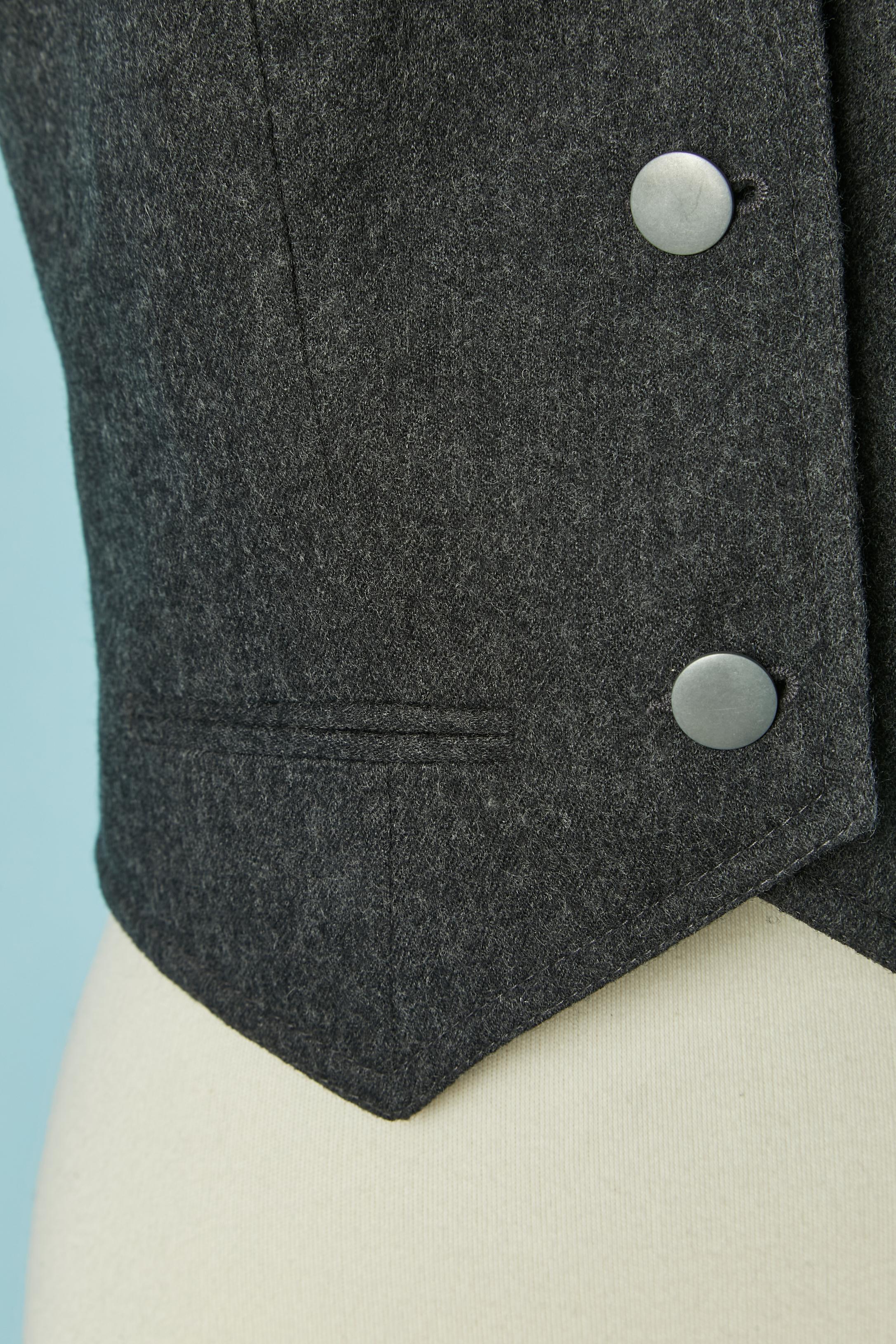 Bustier aus anthrazitfarbenem Wollflanell CHANTAL THOMASS / SUITE (Schwarz) im Angebot