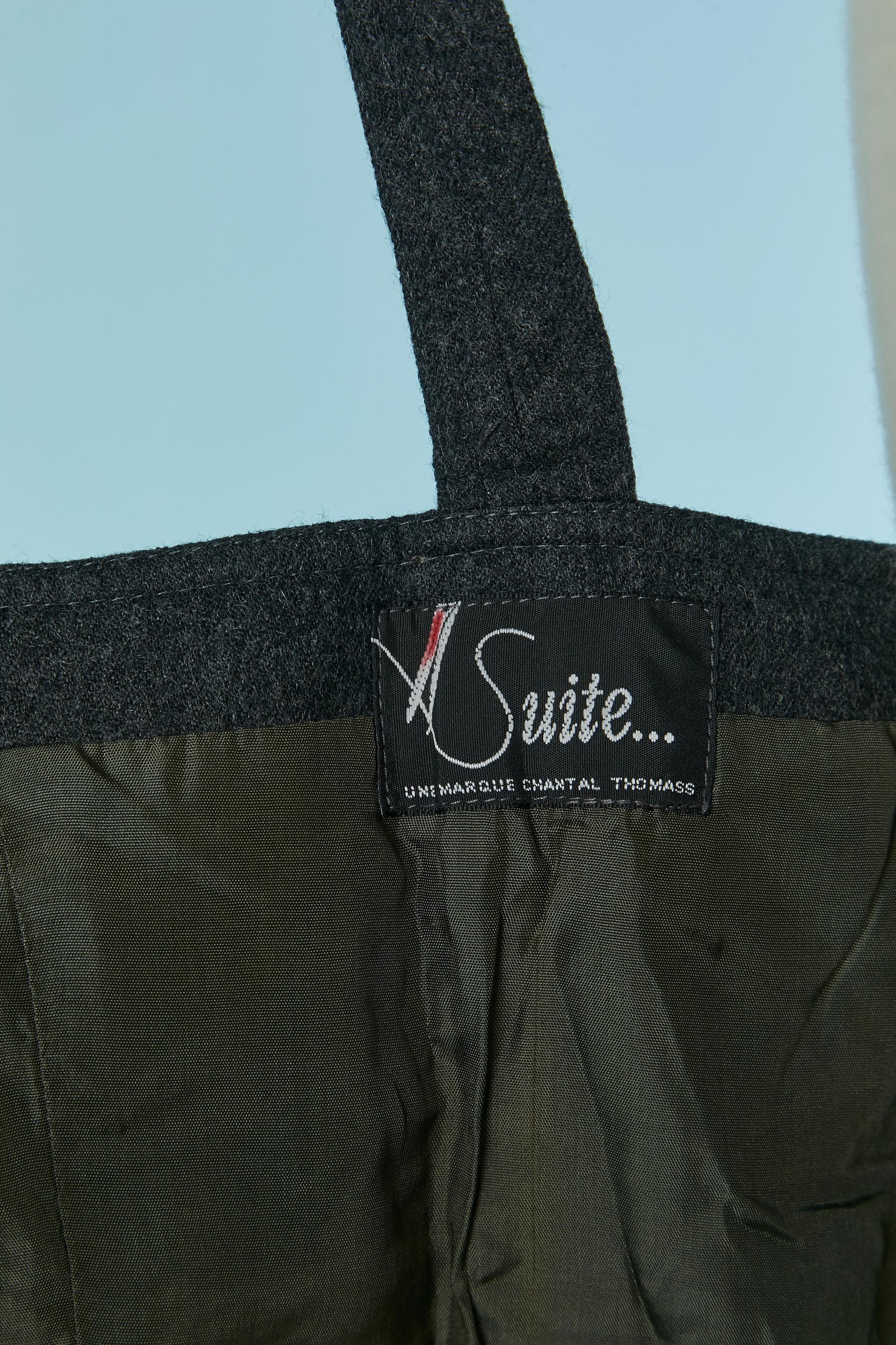 Bustier aus anthrazitfarbenem Wollflanell CHANTAL THOMASS / SUITE im Angebot 1