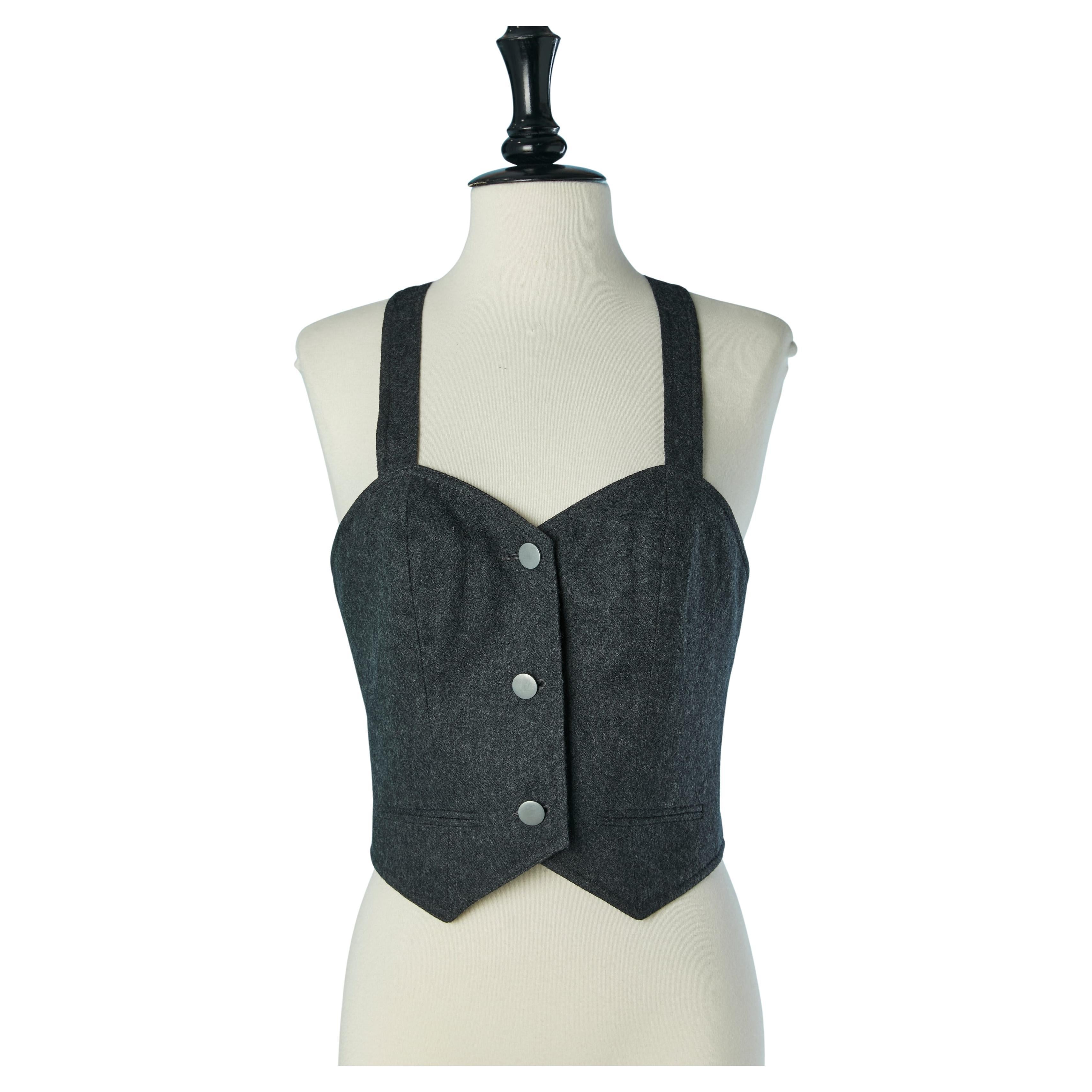 Bustier in lana grigio antracite Chantal Thomass / SUITE