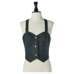Grey anthracite wool flanelle bustier CHANTAL THOMASS / SUITE Grey anthracite wool flanelle bustier CHANTAL THOMASS / SUITE