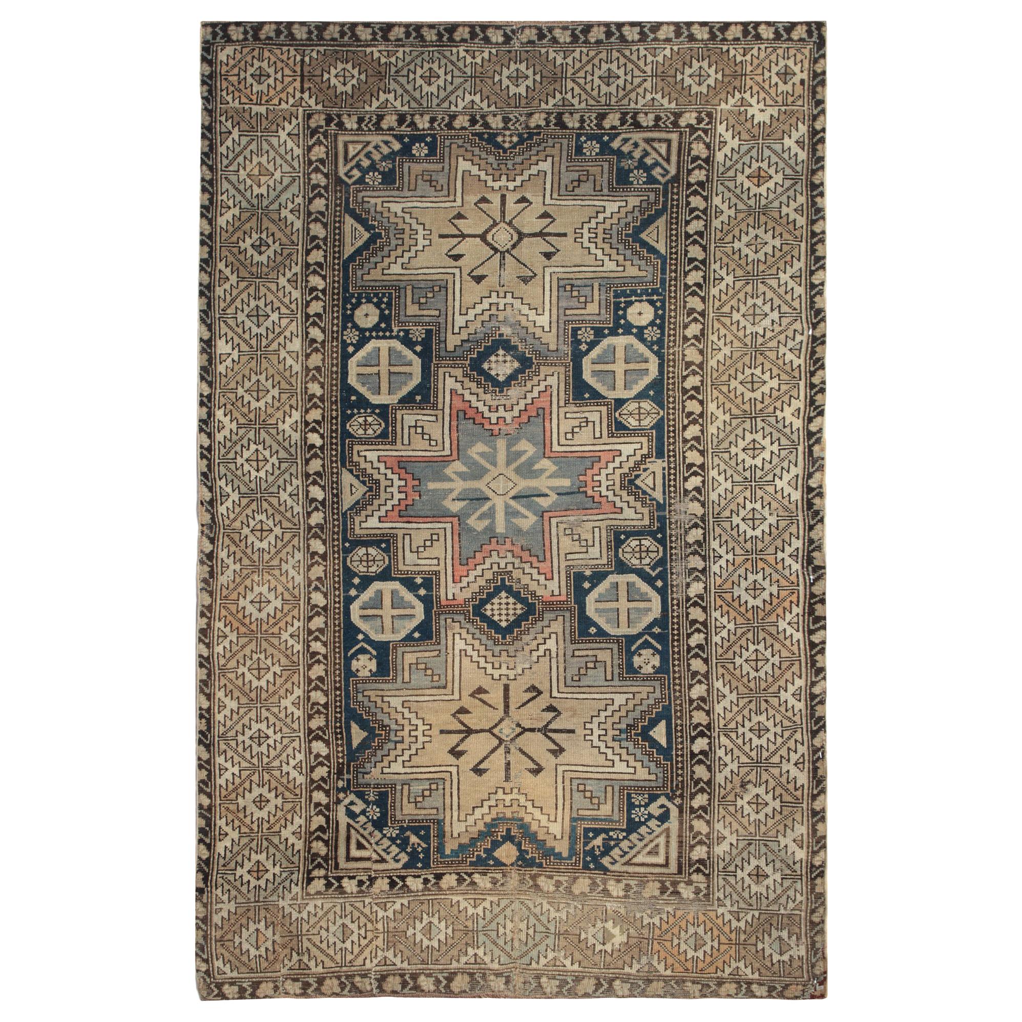 Grey Area Rugs for Sale, Antique Rugs Caucasian Carpet, Wool Living Room Rugs
