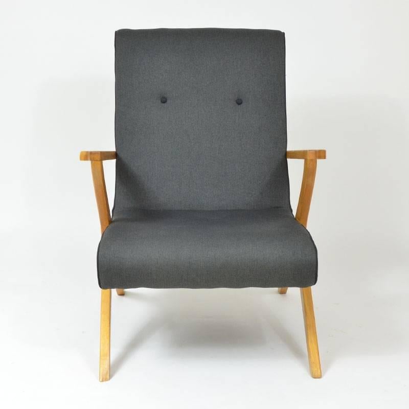 Mid-Century Modern Grey Armchair, 1970s