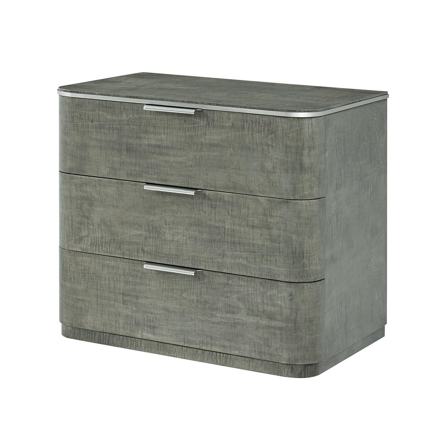 Vietnamese Grey Art Deco Nightstands with Drawers For Sale