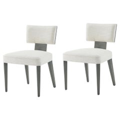Grey Art Deco Style Dining Chairs