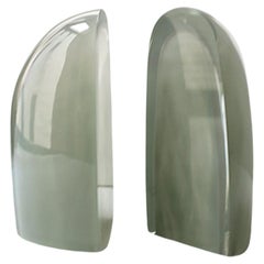 Grey Art Glass Bookends