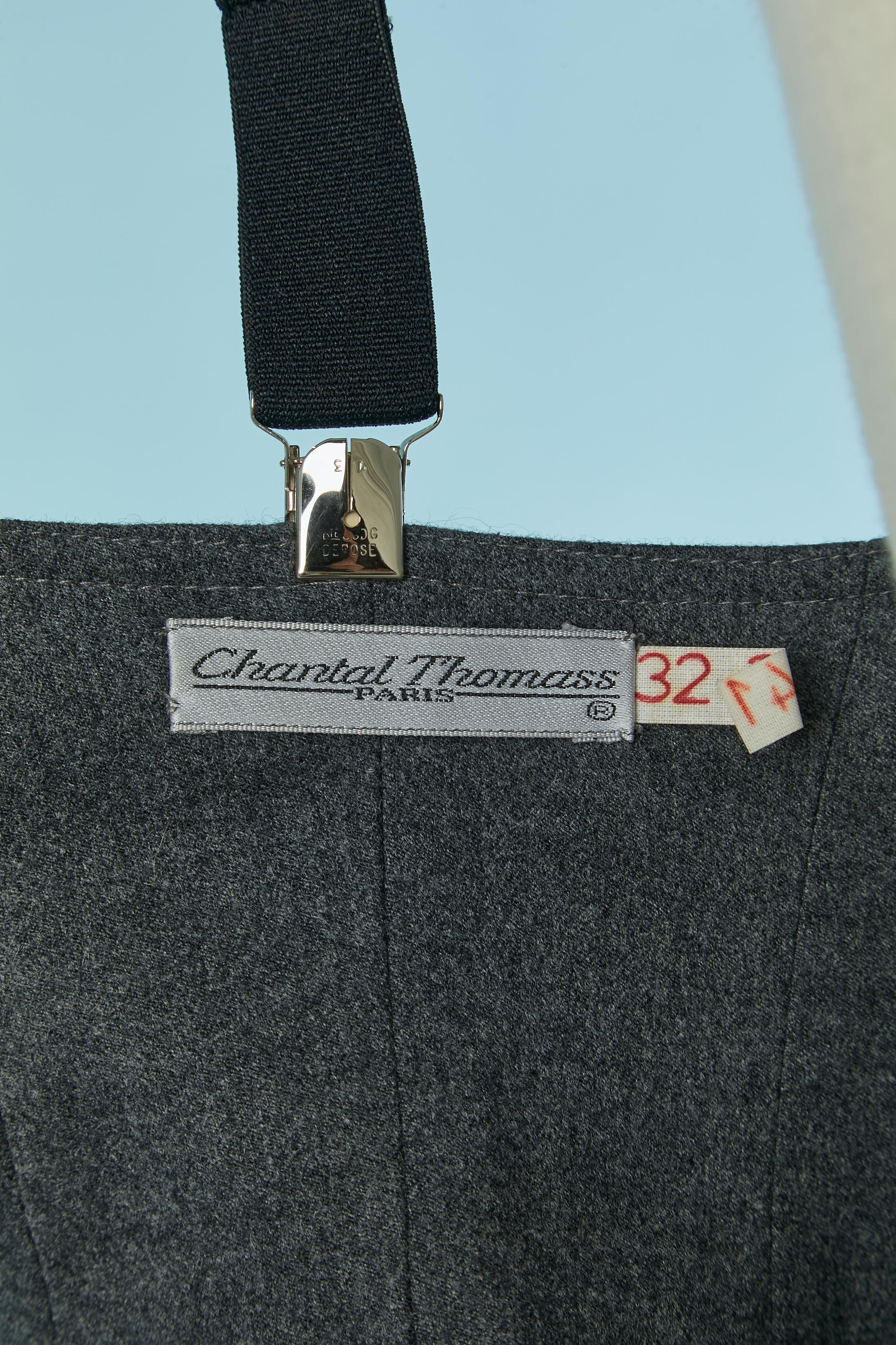 Gilet-bustier grigio senza schienale con bretelle Chantal Thomass in vendita 1