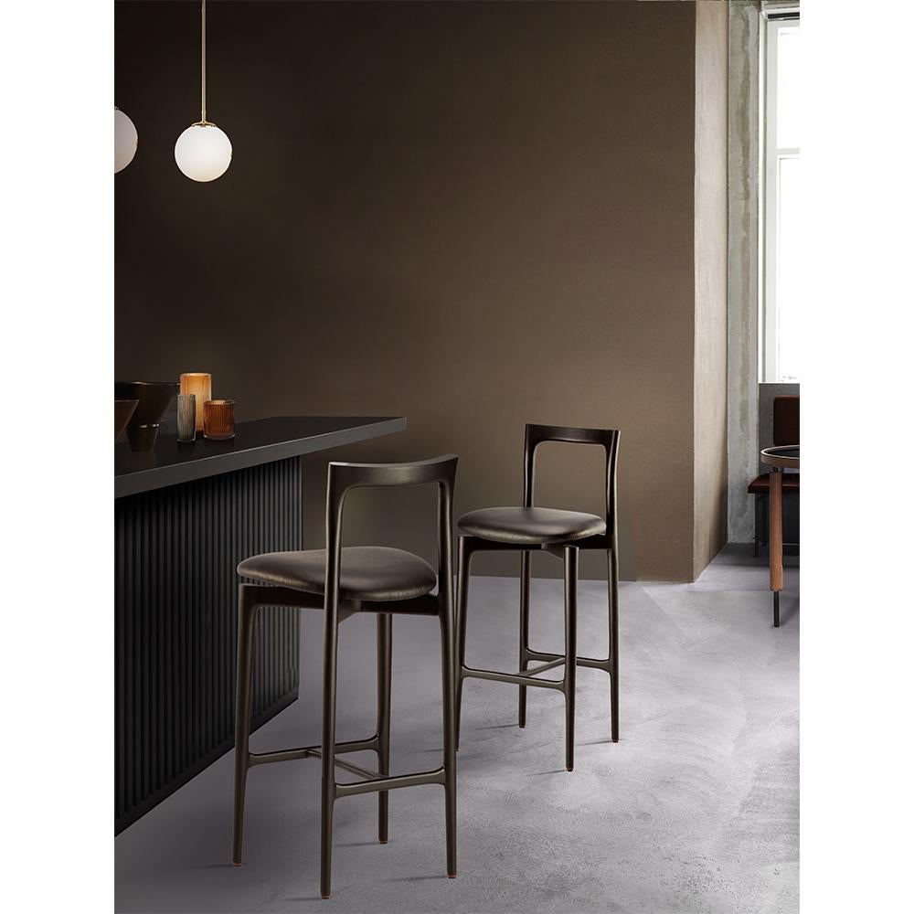 XXIe siècle et contemporain Chaise de bar grise par Collector en vente