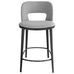 In Stock in Los Angeles, Grey Bar Stool by Carlesi Tonelli, Made in Italy