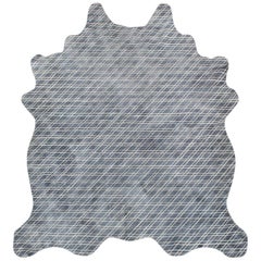 Grey Batik, Framework, Hand Dyed Cowhide Rug by AVO