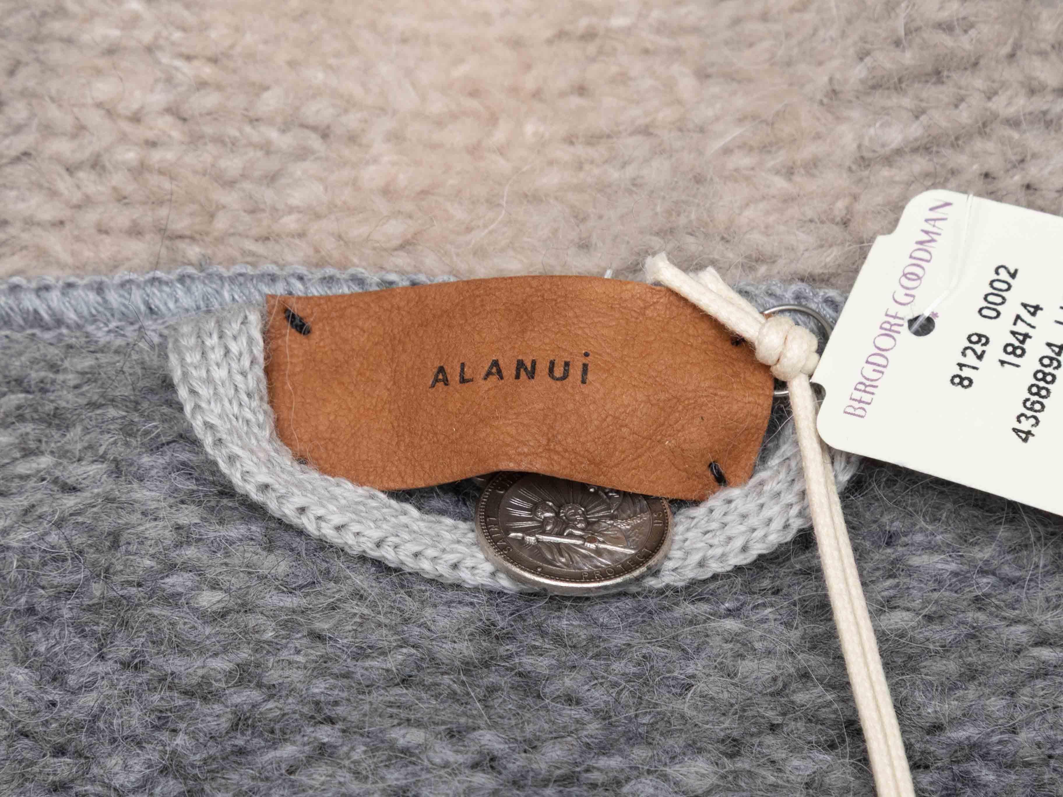 Grey & Beige Alanui Alpaca Embellished Wrap Cardigan Size US M Pour femmes en vente