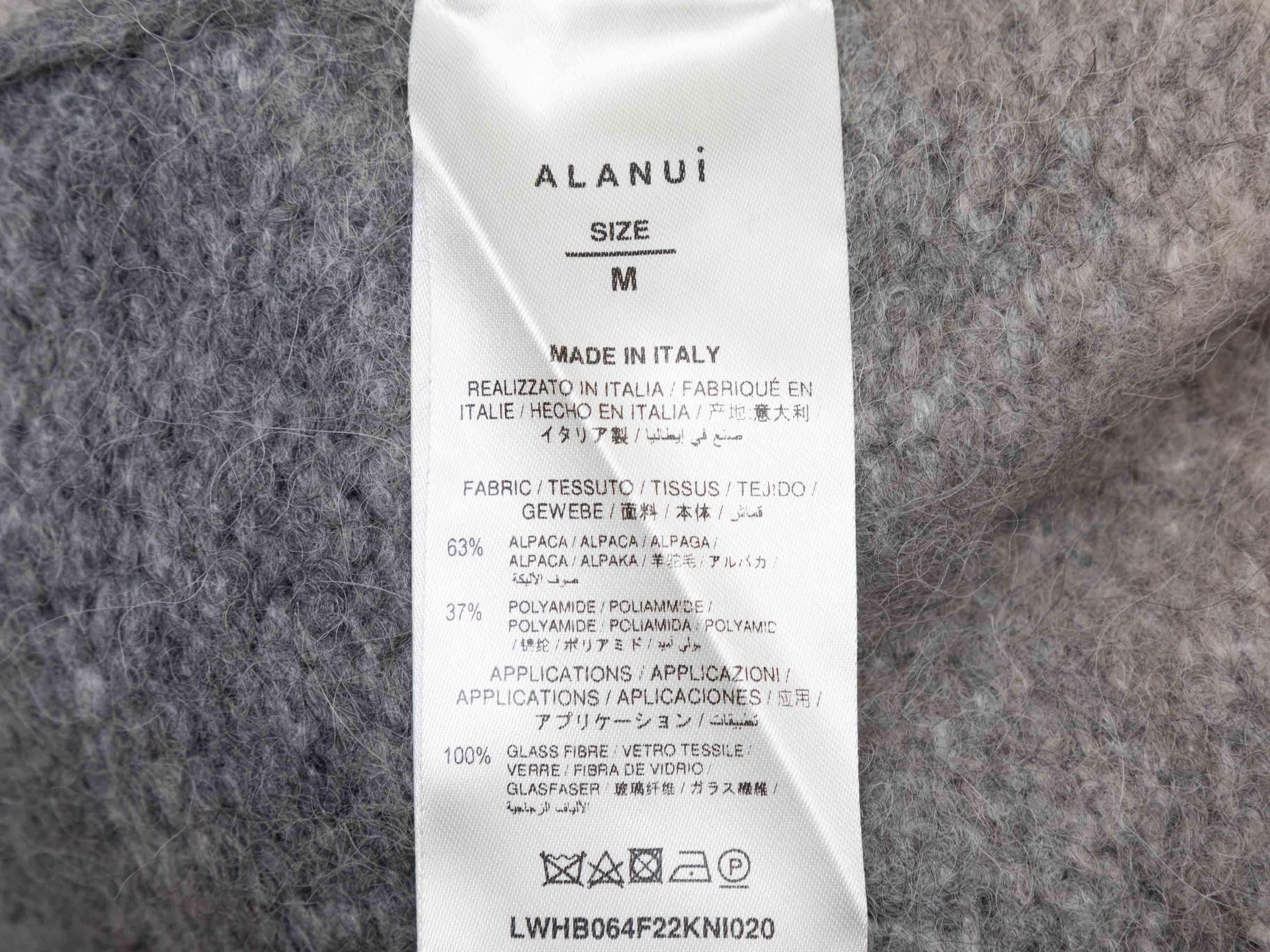 Grey & Beige Alanui Alpaca Embellished Wrap Cardigan Size US M en vente 1