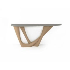 Grey Beige G-Console Duo Concrete Top and Steel Base by Zieta