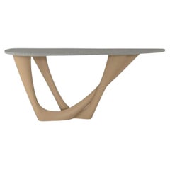 Grey Beige G-Console Duo Concrete Top and Stainless Base by Zieta