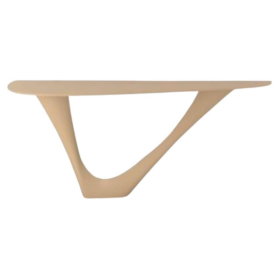 G-Console grigio beige con base in acciaio e piano in acciaio Mono di Zieta in vendita