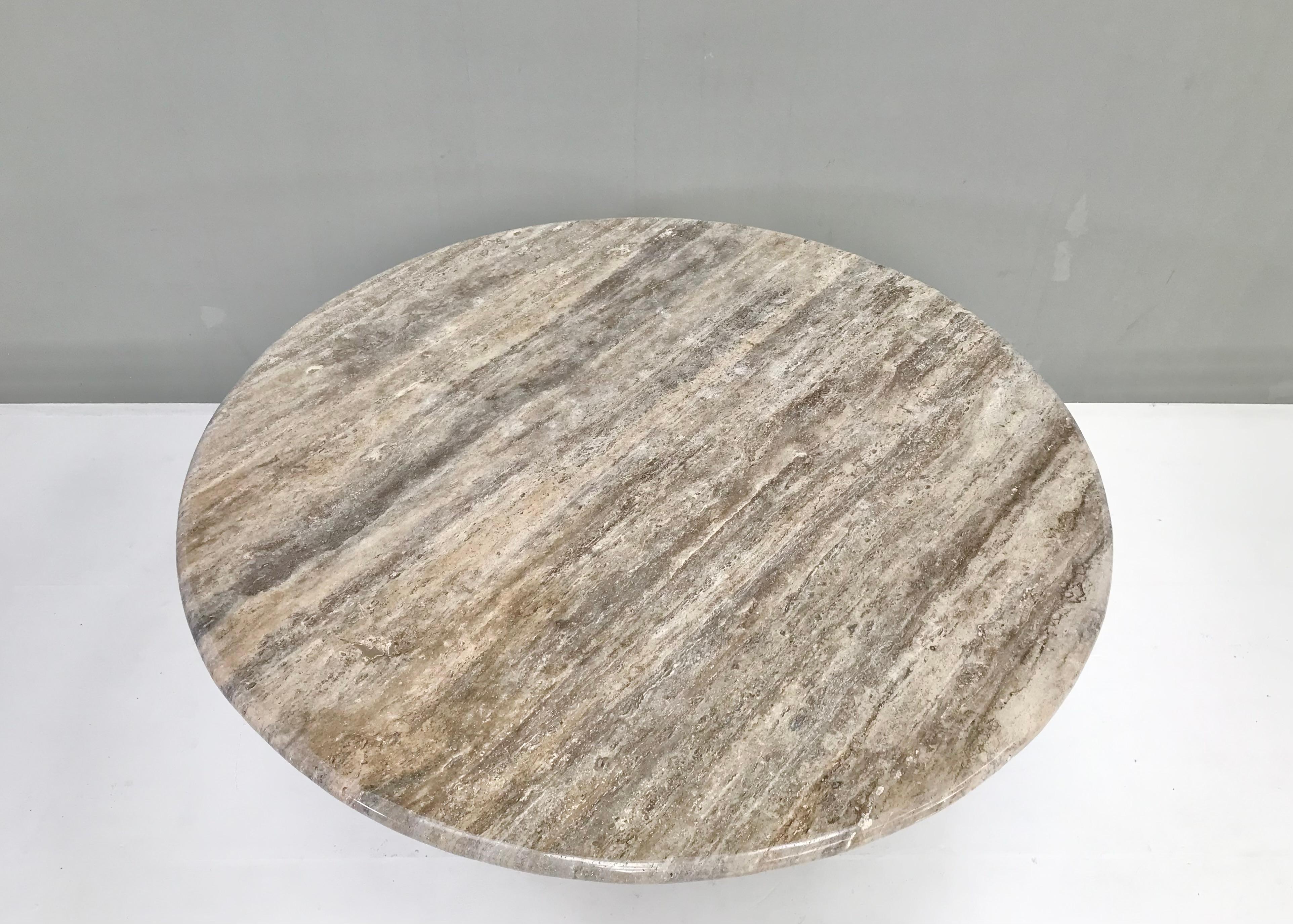 Runder Esstisch aus Travertin Grau/Beige im Zustand „Neu“ im Angebot in Pijnacker, Zuid-Holland