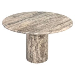 Runder Esstisch aus Travertin Grau/Beige