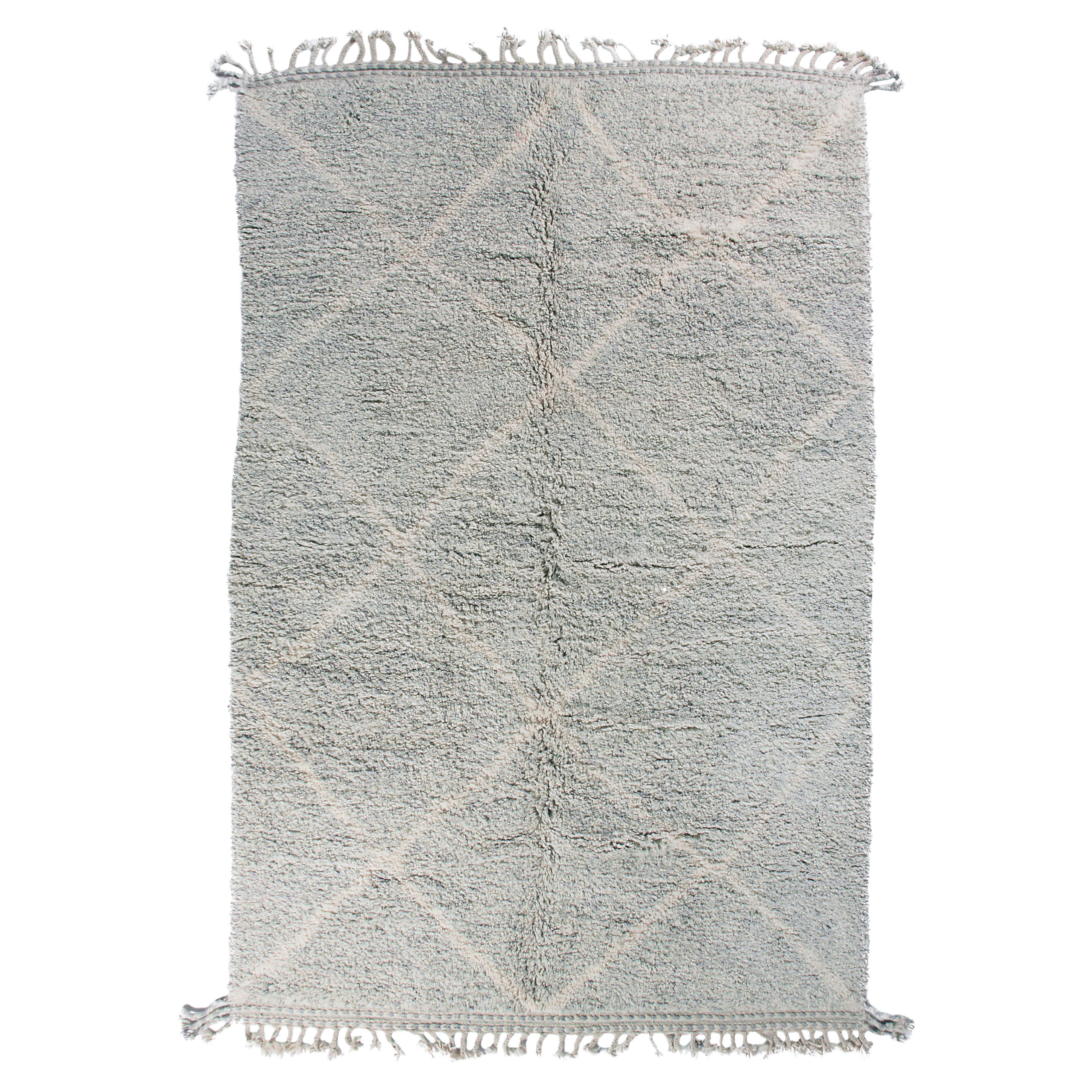 Grey Beni Ourain rug / Moroccan Brand New Diamond Pattern Rug, In Stock