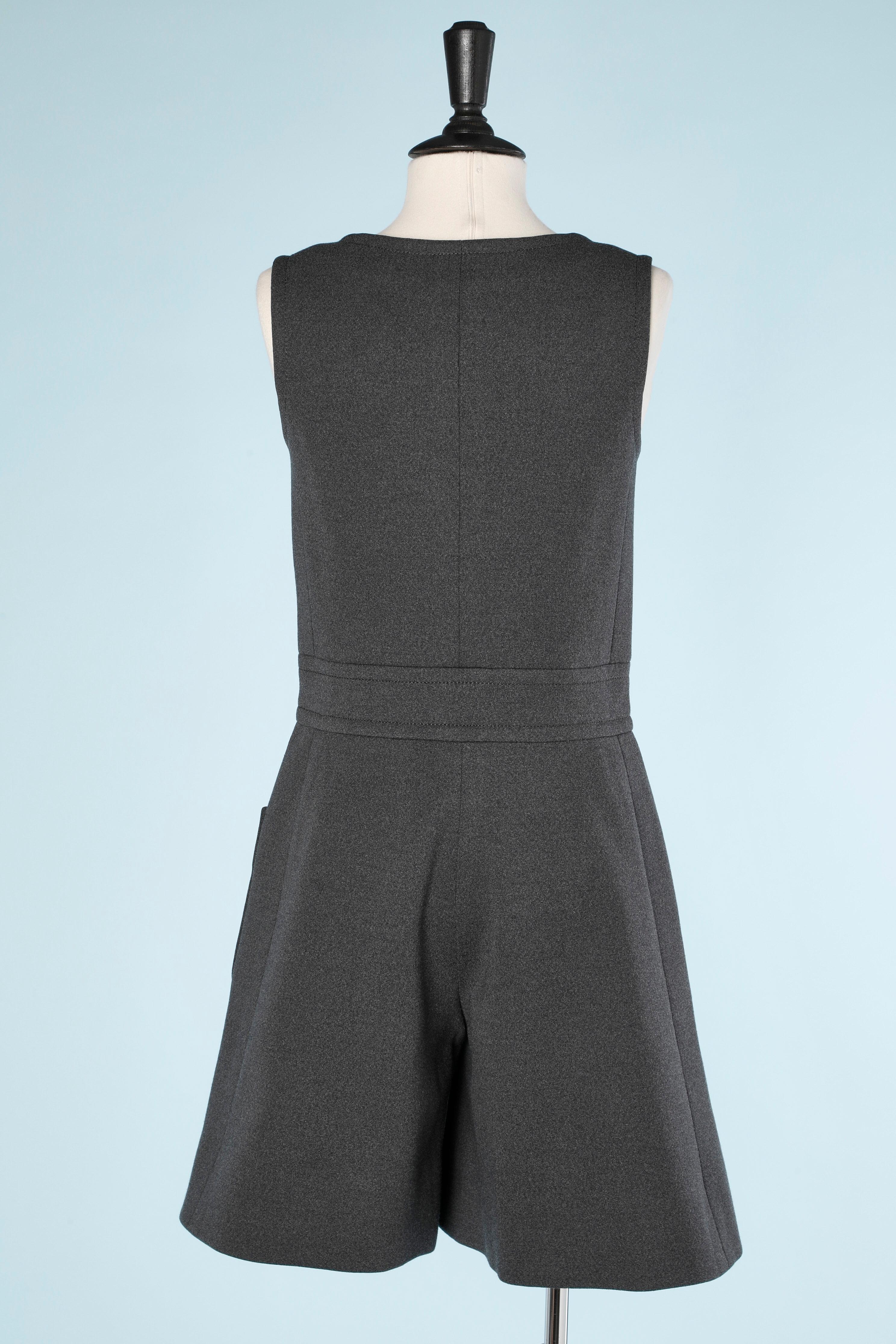 Grey Bermuda jumpsuit in wool Miss Dior for Holt Renfrew 2