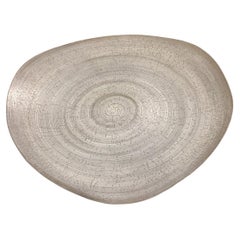 Grey Birch Motif Handmade Platter, Italy, Contemporary