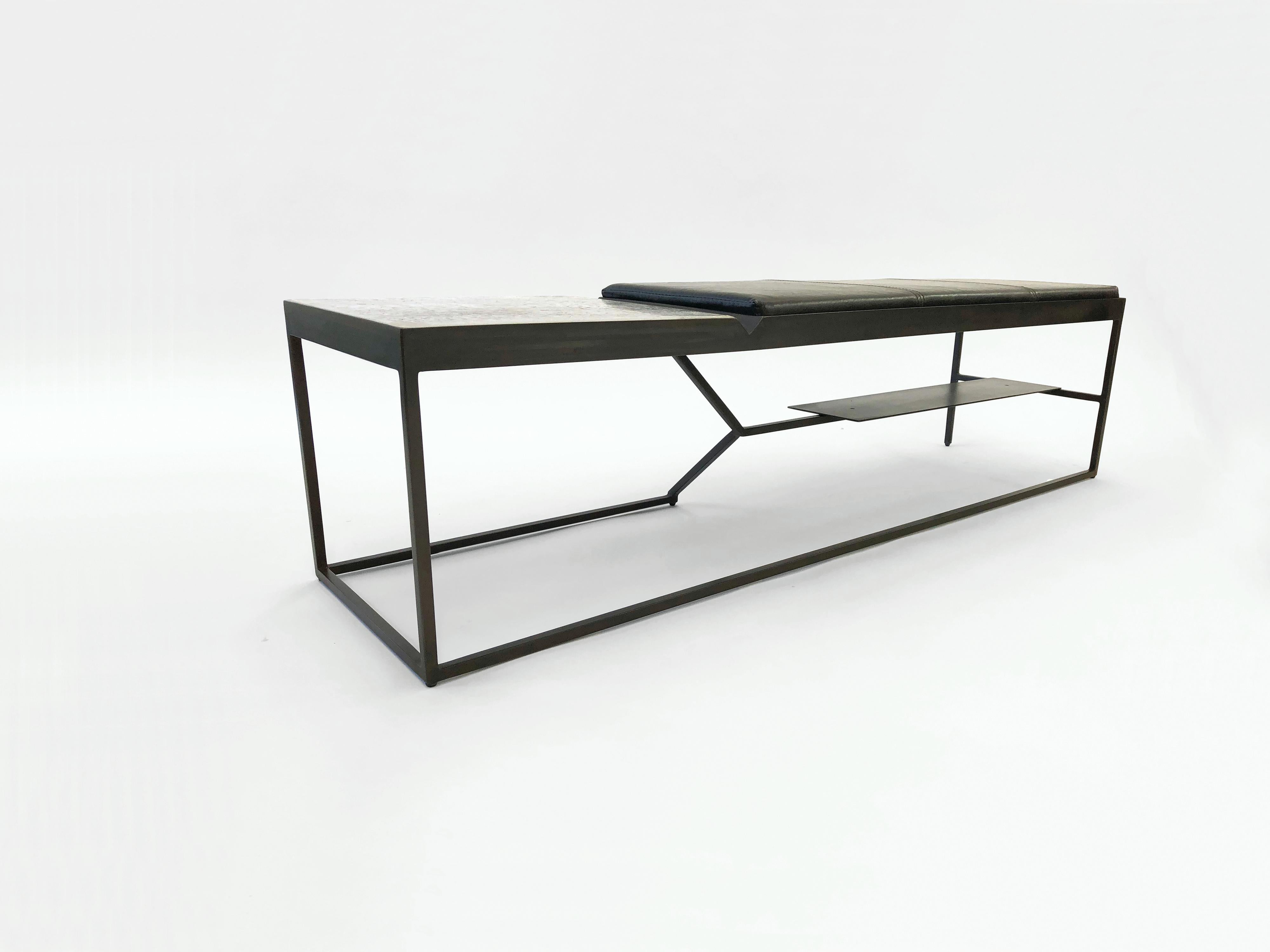 Grey Bird Bench, Concrete + Steel Collection from Joshua Howe Design In New Condition In Claverack, NY