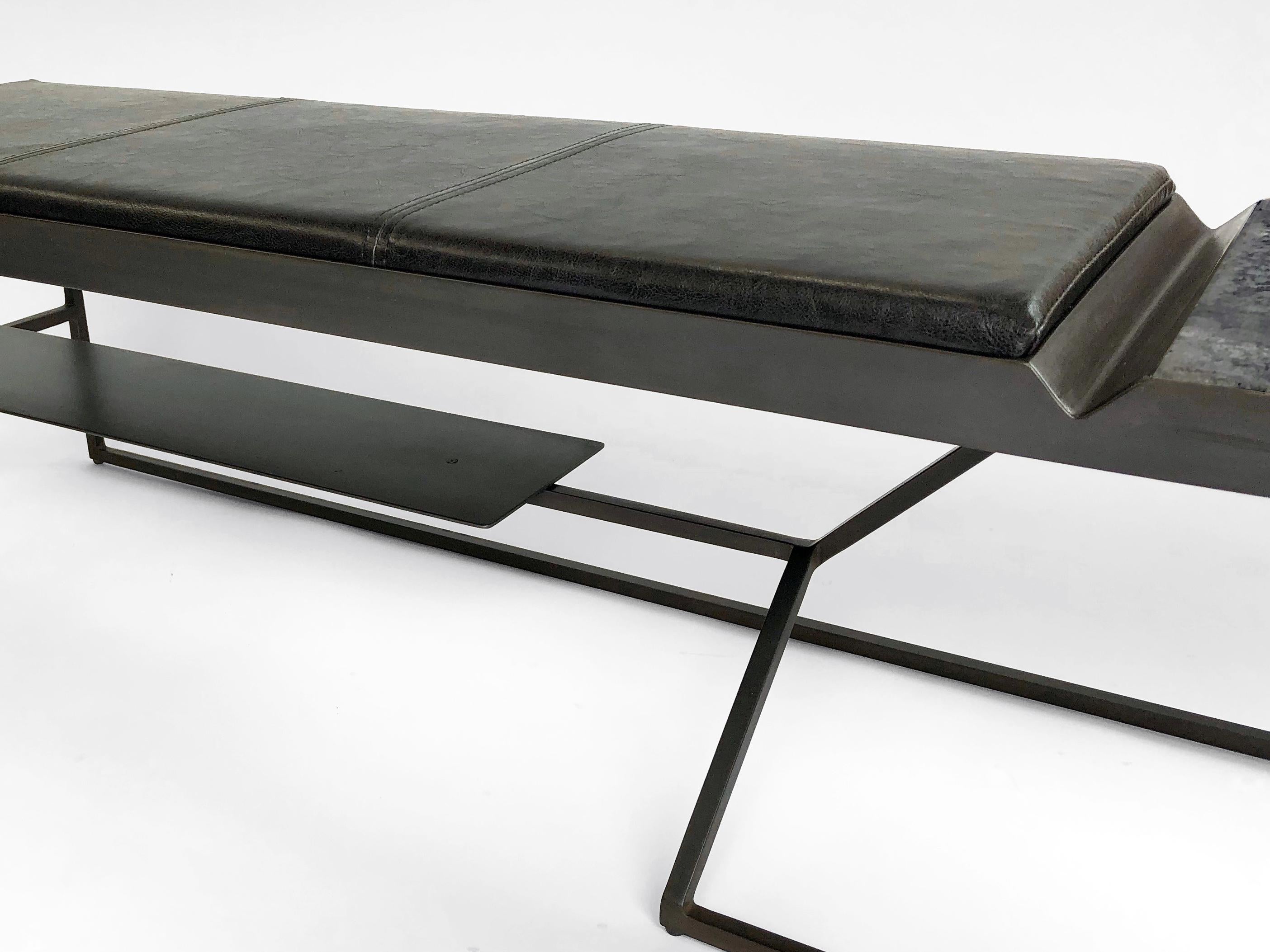 Contemporary Grey Bird Bench, Concrete + Steel Collection from Joshua Howe Design
