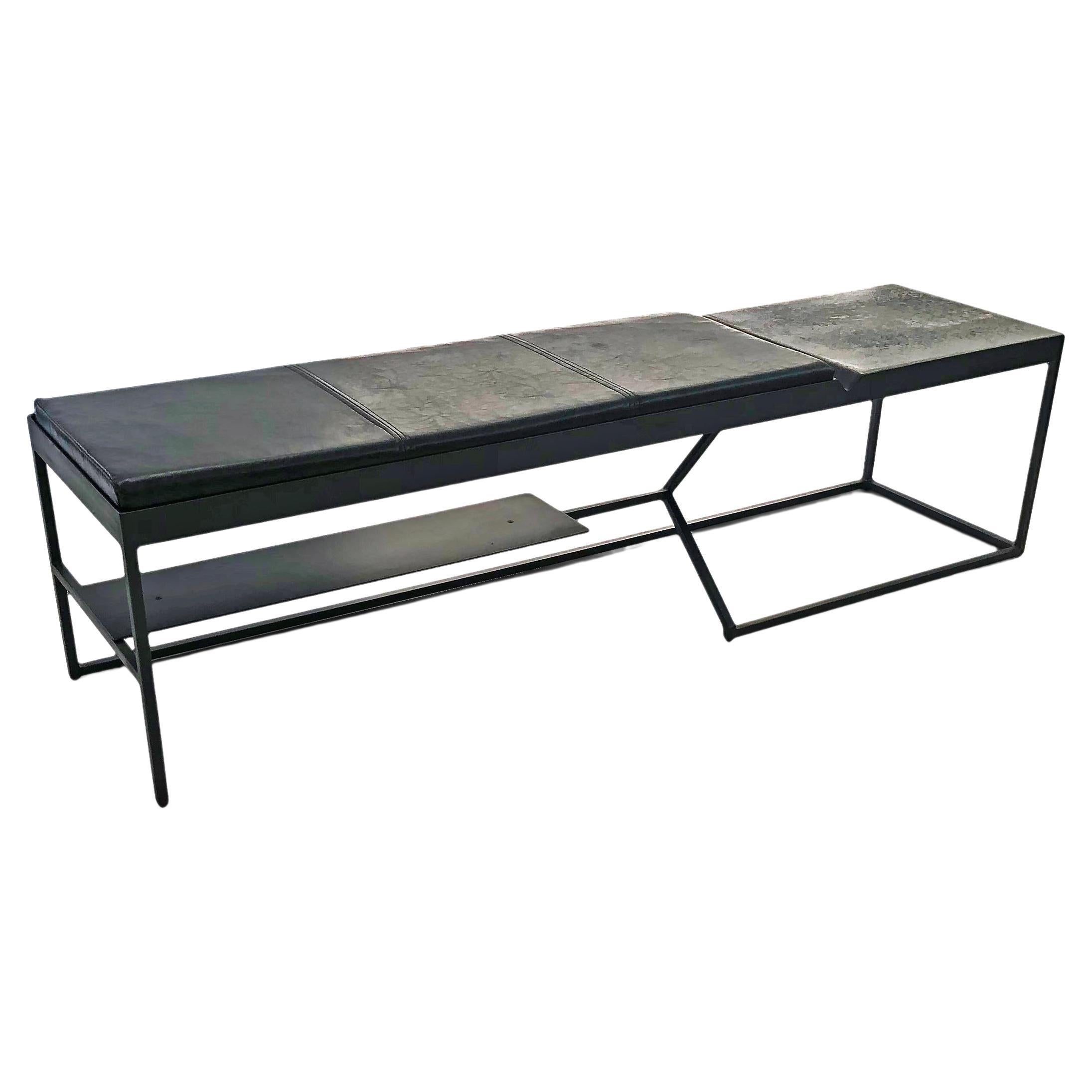 Grey Bird Bench, Concrete + Steel Collection from Joshua Howe Design