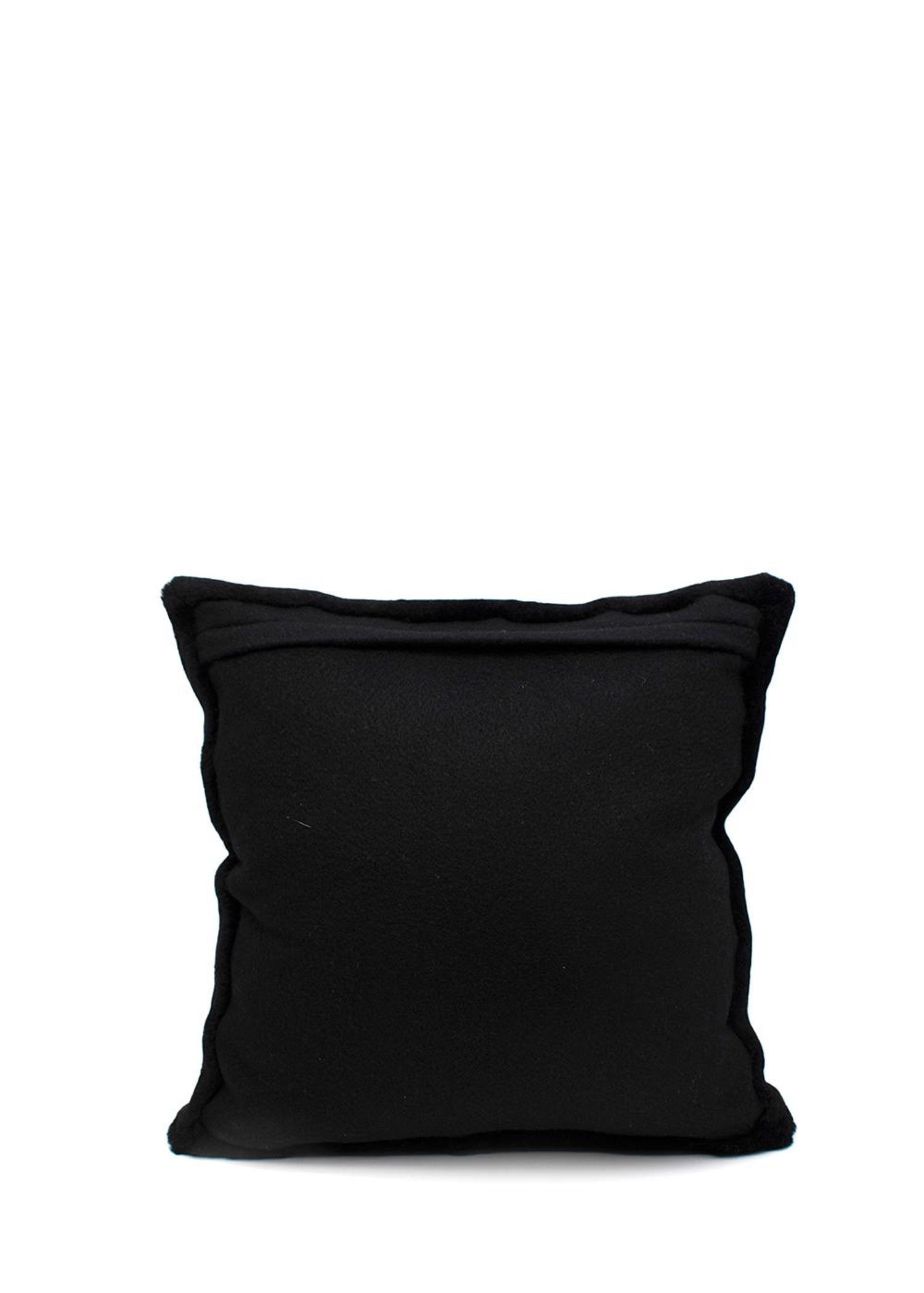 Grey & Black CC Shearling & Cashmere Pillow