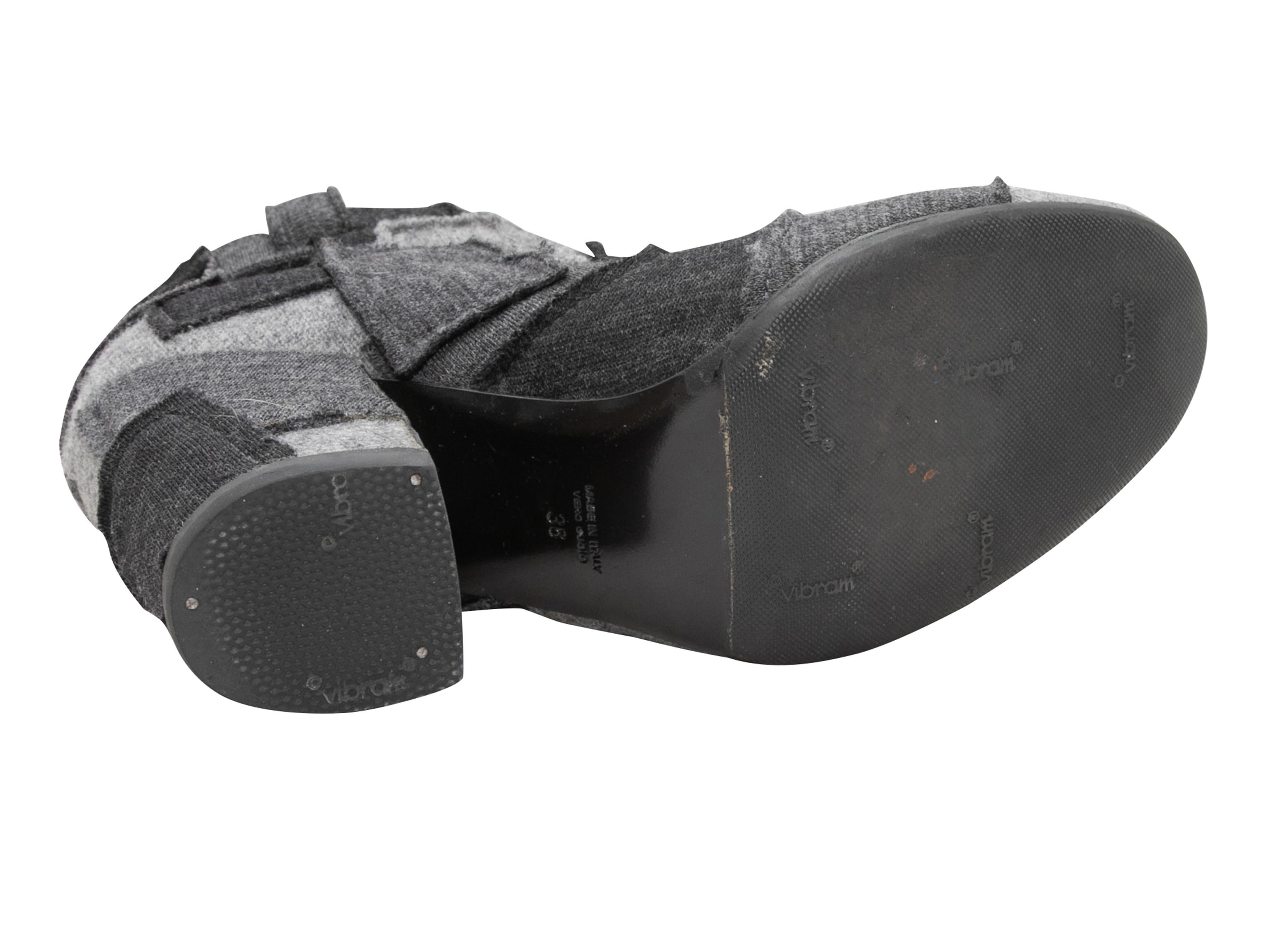 Grey & Black Lauren Dacade Patchwork Ankle Boots Size 38 For Sale 1