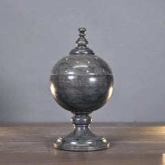 Grey/Black Marble Urn with Gilded Bees, Empire Classic Style