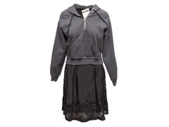 Grey & Black Moschino Couture Hoodie Slip Dress