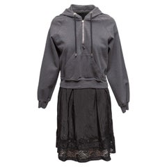 Grey & Black Moschino Couture Hoodie Slip Dress