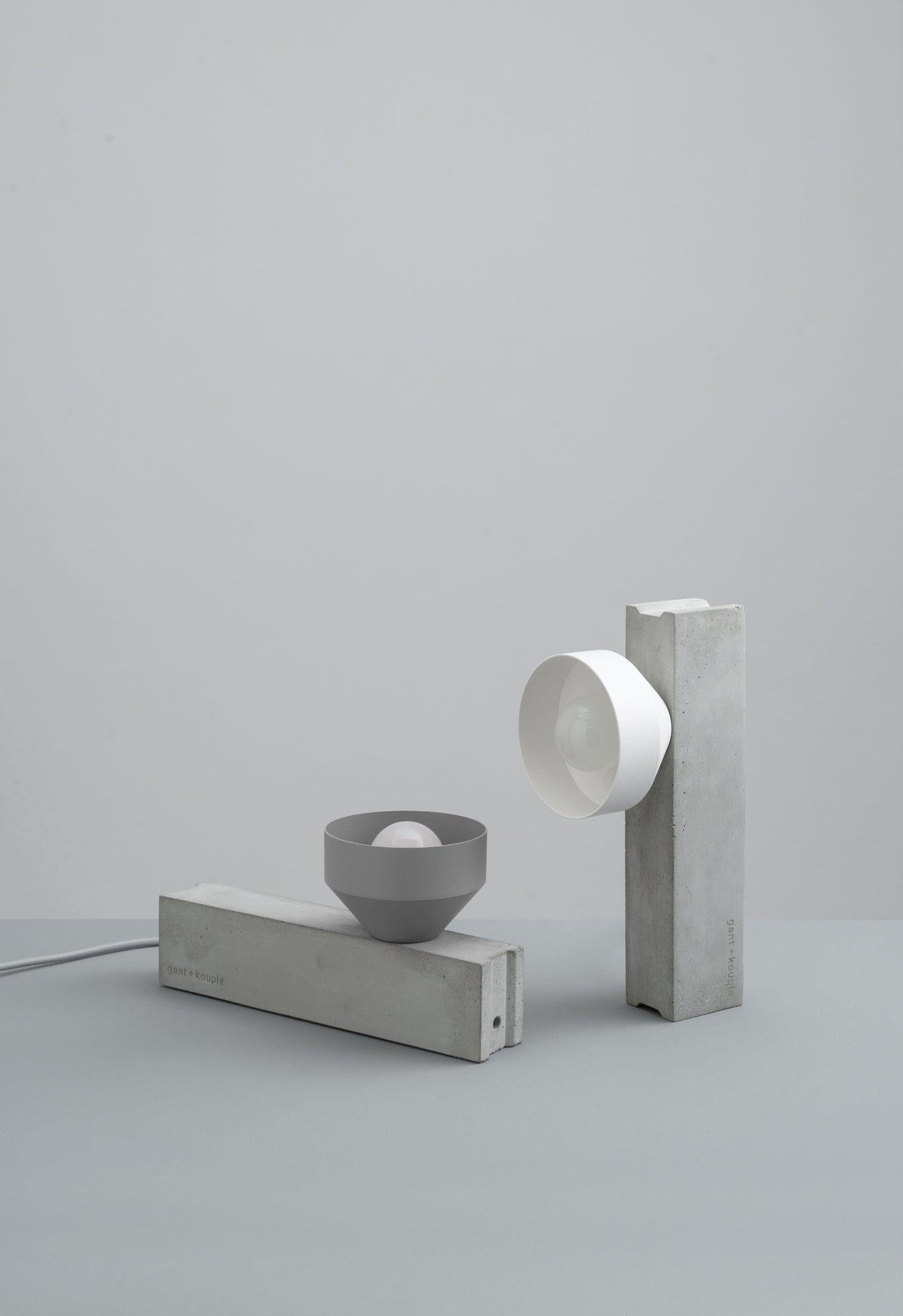 Grey Block Table Lamp by +kouple For Sale 4