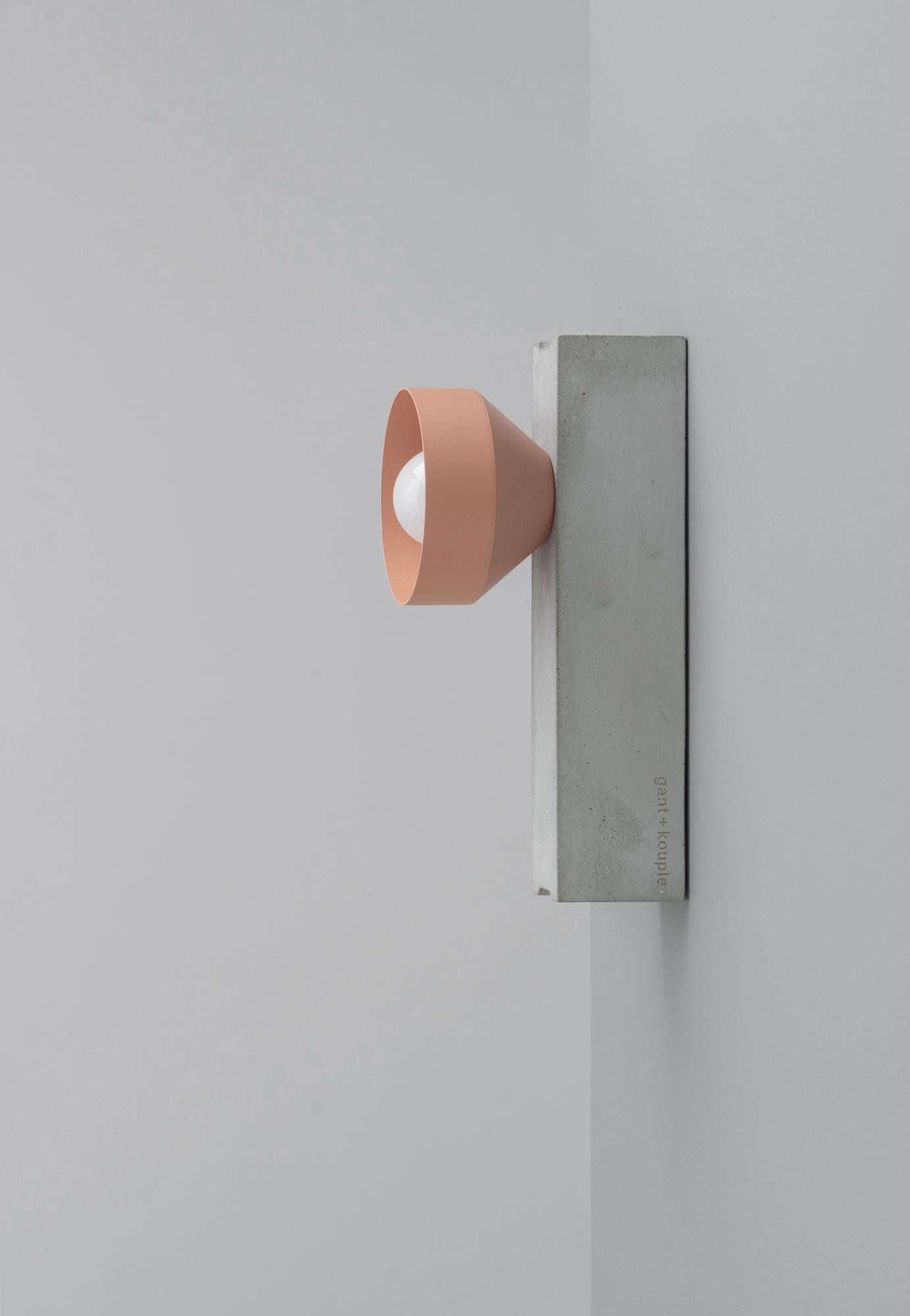 Powder-Coated Grey Block Wall Lamp by +kouple For Sale