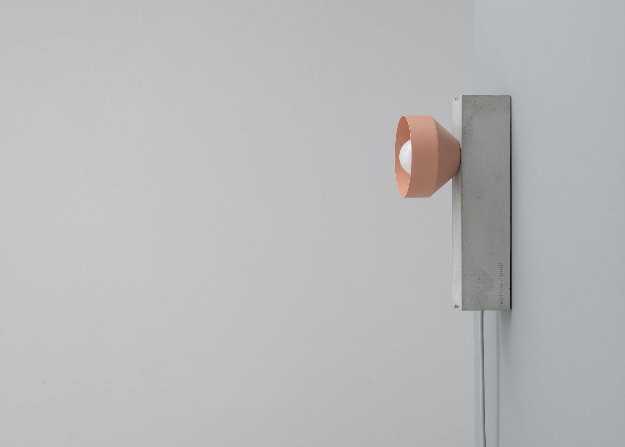 Steel Grey Block Wall Lamp by +kouple For Sale